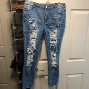 Fashion Nova distressed jeans